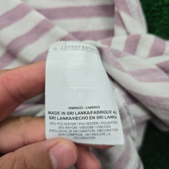 Nike Tank Top Womens Large Pink Striped Sleeveless Cropped Halter Gym Yoga - Picture 7 of 10